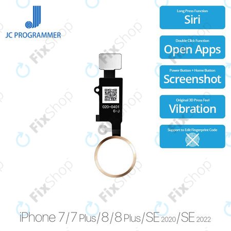 Apple iPhone 7, 7 Plus, 8, 8 Plus, SE (2020), SE (2022) - Home Button JCID 7 Gen (Gold)