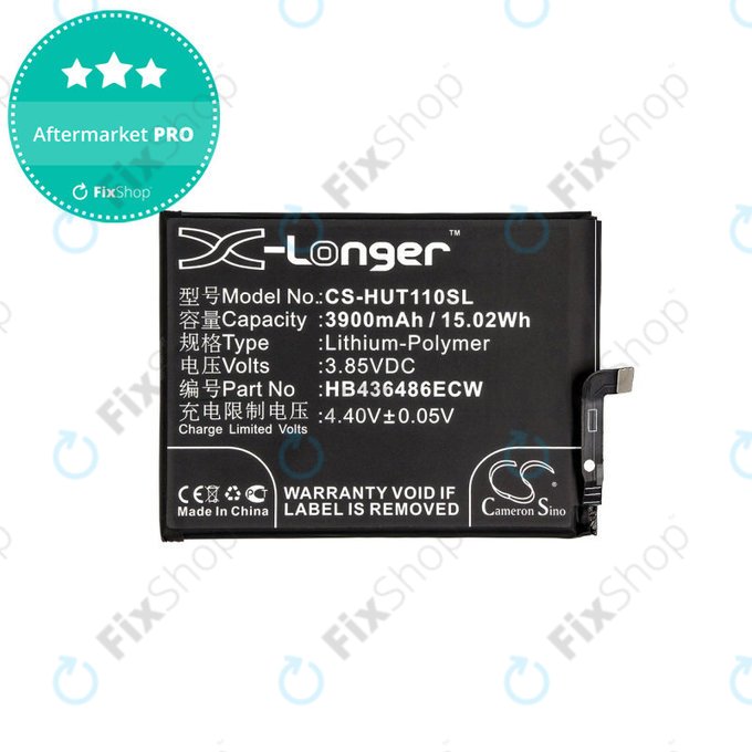 Battery for Huawei Mate 10 Lite, Honor View 20, 3900mAh, Li-Pol, 3.85 V, HB436486ECW, HQ
