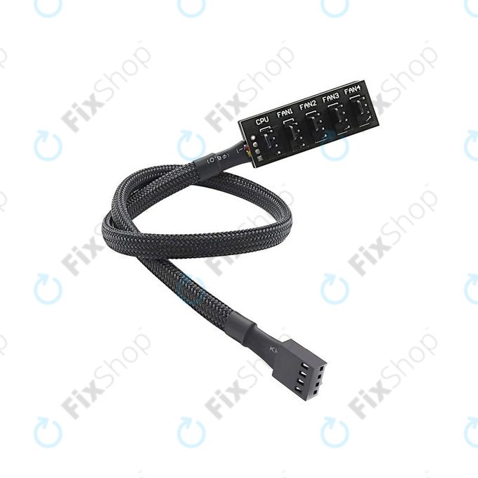 PWM fan hub, 4-pin, 5-port
