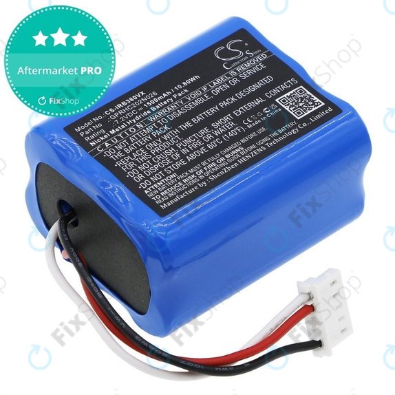 iRobot Braava 2000, 300, 380, 380T, 381, 390, Mint 5200, Mint Plus 5200, Proscenic JOJO Professional - Battery GPRHC202N026, 4409709, W206001001399 Ni-MH 7.2V 1500mAh HQ