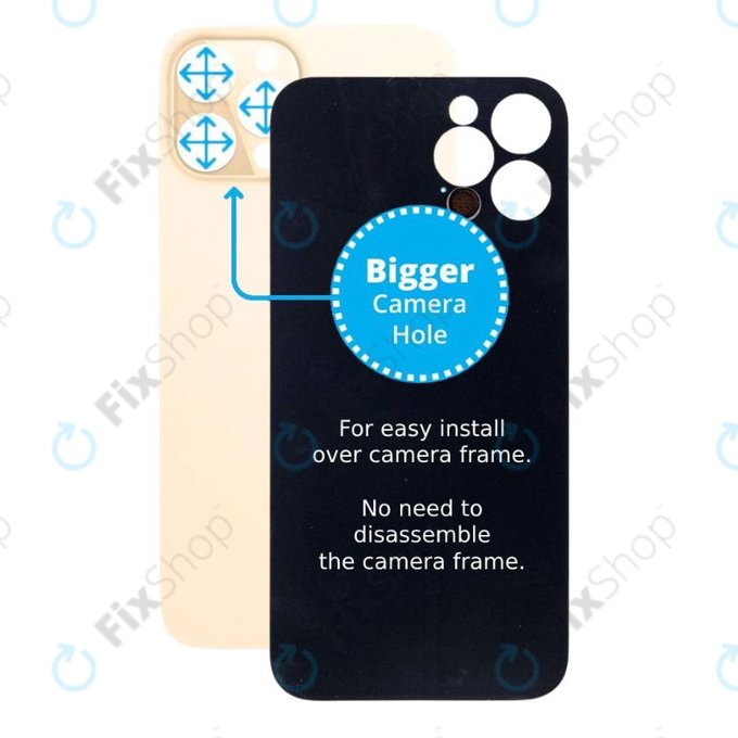 Apple iPhone 12 Pro Max - Rear Housing Glass with Bigger Camera Hole (Gold)