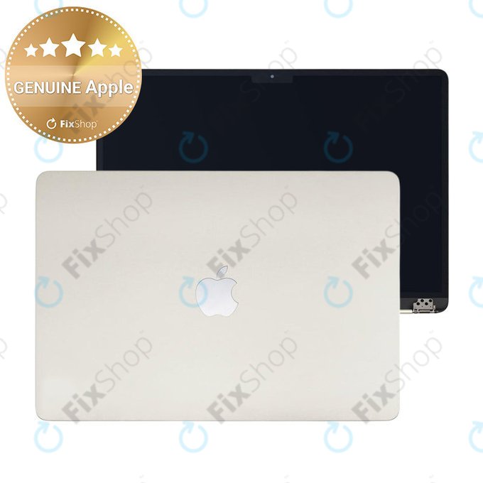 LCD display for MacBook Air 15", A3114 (2024), with front glass and cover, Starlight, 661-40261, Genuine Apple