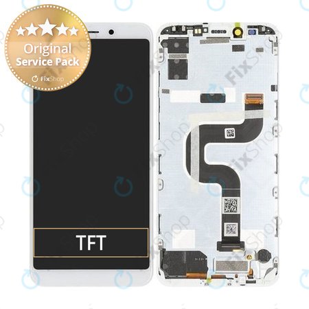 Xiaomi Mi A2 - LCD Display + Touch Screen + Frame (White) - 5604100430B6 Genuine Service Pack