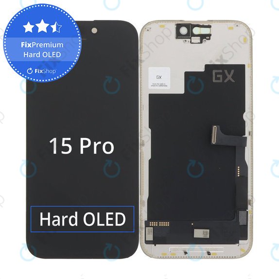 Display Hard OLED for iPhone 15 Pro, Touch Screen with Frame, FixPremium