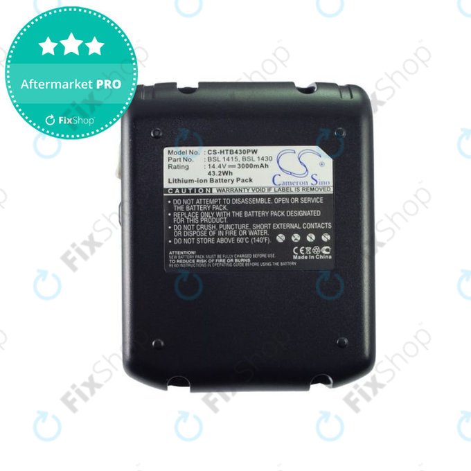 Battery for Hitachi C 14dsl, Dv 14dbl, Wh 14dbl, 3000mAh, Li-Ion, 14.4V, BSL 1415, BSL 1430, HQ