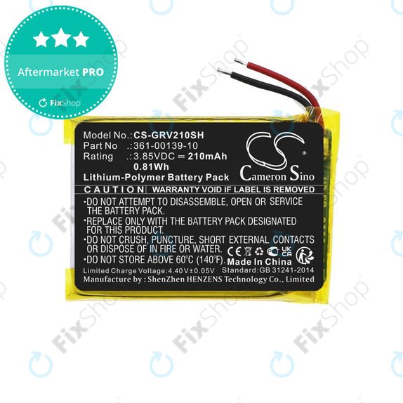 Battery for Garmin Venu 2, 210mAh, Li-Pol, 3.85V, 361-00139-10, HQ