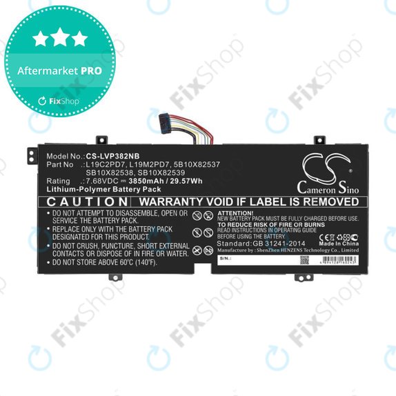 Battery for Lenovo IdeaPad 3, Duet 3, 3850mAh, Li-Pol, 7.68V, L19C2PD7, HQ