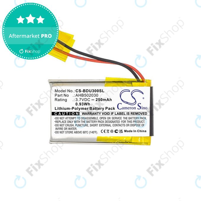 Battery for Bosch Bdu3xx, Bosch Intuvia Display, 250mAh, Li-Pol, 3.7V, 502030, HQ