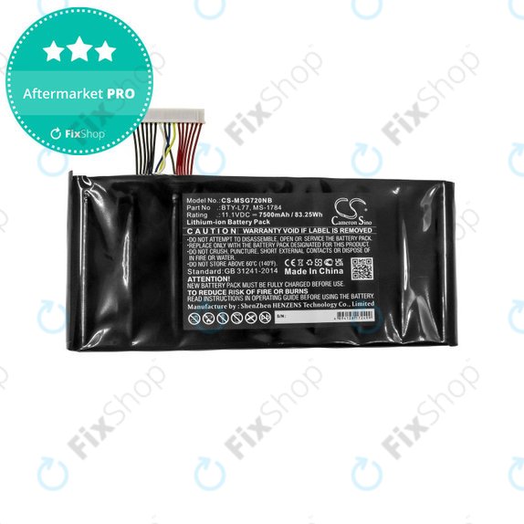 Battery for MSI GT72, MSI WT72, 7500mAh, Li-Ion, 11.1V, BTY-L77, HQ