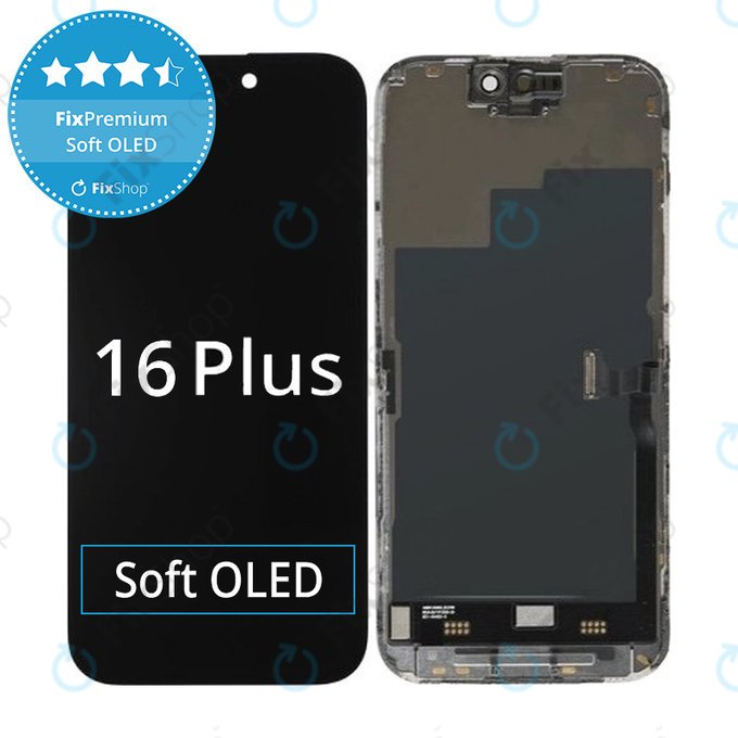 Display Soft OLED for iPhone 16 Plus, Touch Screen with Frame, DIAGNOSTIC