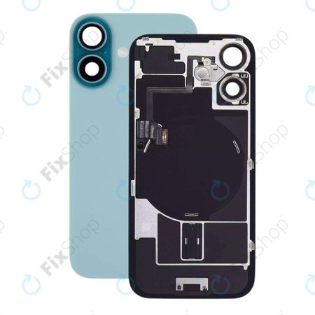 Apple iPhone 16 - Rear Housing Glass + Camera Lens + Metal Plate + Magsafe Magnet (Teal)