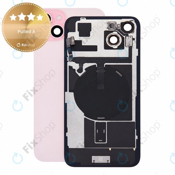 Rear Housing Glass for iPhone 15 Plus, Pink, Pulled A