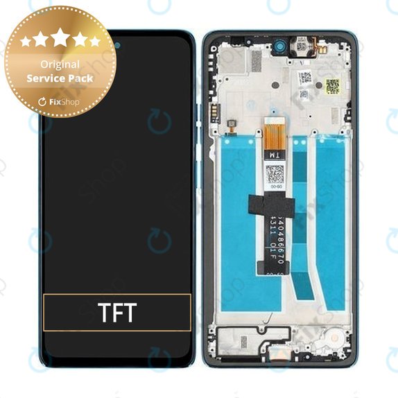Motorola Moto G75 5G - LCD Display + Touch Screen + Frame (Aqua Blue) - 5D68C29067 Genuine Service Pack
