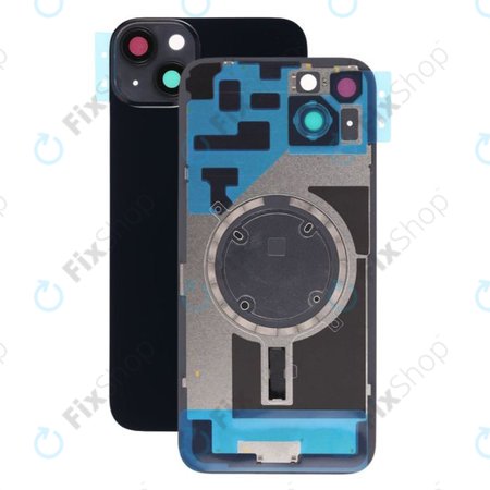 Apple iPhone 14 Plus - Rear Housing Glass + Camera Lens + Metal Plate + Magsafe Magnets (Midnight)