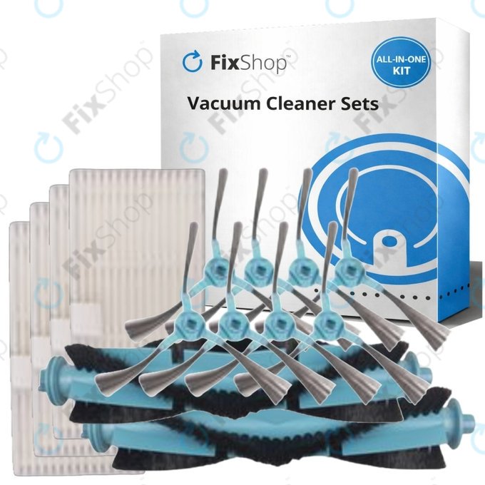 Replacement set for Tesla IQ400, IQ400 Plus, Sencor 6485BK (2x Main brush, 4x Filter, 8x Side brush)