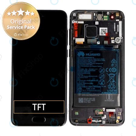 Huawei Honor 9 - LCD Display + Touch Screen + Frame + Battery (Midnight Black) - 02351LGK Genuine Service Pack