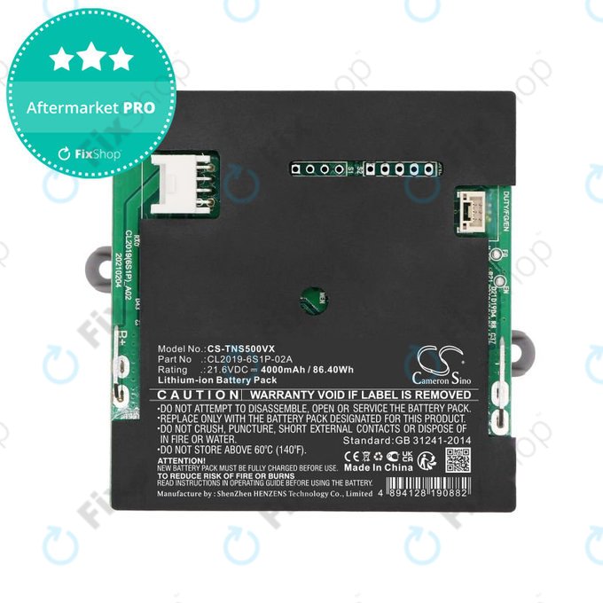 Battery for Tineco iFloor S5, 4000mAh, Li-Ion, 21.6V, CL2019-6S1P-02A, HQ