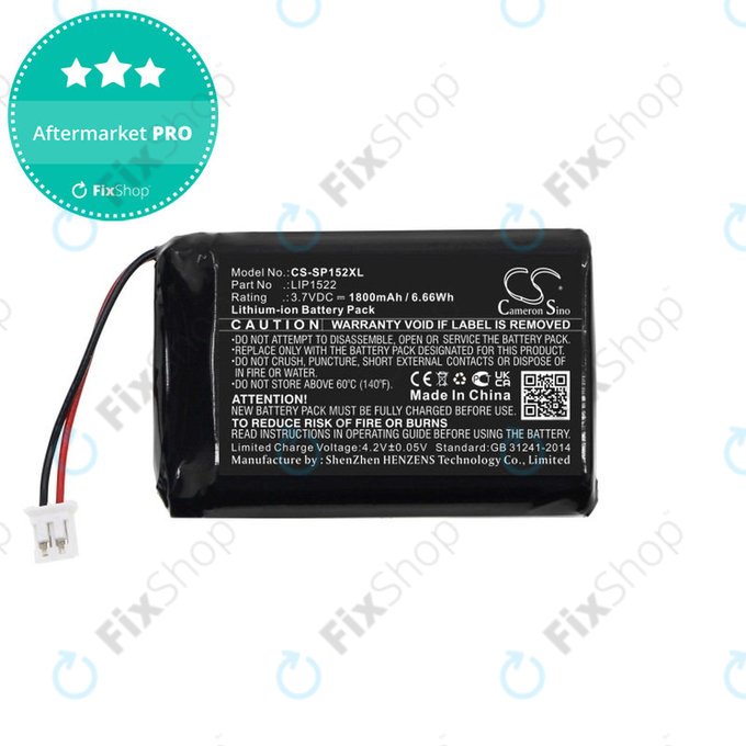 Battery for Sony Dualshock 4 Wireless Controller, 1800mAh, Li-Ion, 3.7V, LIP1522, HQ