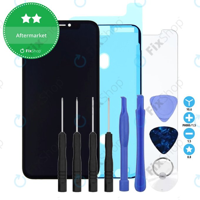 Display for iPhone X, Touch Screen with Frame, Adhesive, Tempered Glass, Toolkit