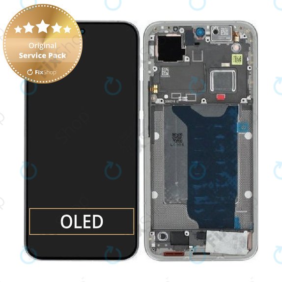 Display for Xiaomi 15T Pro 5G, Gray, Touch Screen with Frame, 5600050O12U00, Genuine Service Pack