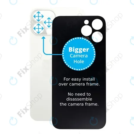 Apple iPhone 12 Pro - Rear Housing Glass with Bigger Camera Hole (Silver)