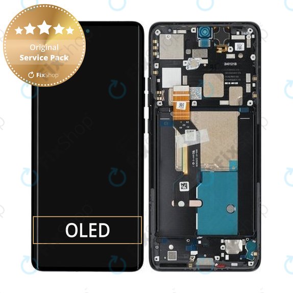 Motorola Edge 50 Pro - LCD Display + Touch Screen + Frame (Black Beauty) - 5D68C24092, 5D68C24322 Genuine Service Pack