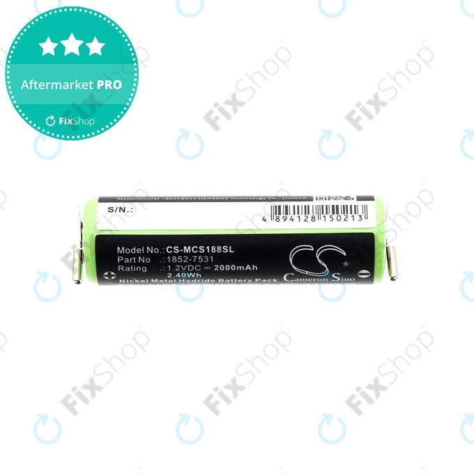 Battery for Moser Easy Style 1881, 2000mAh, Ni-MH, 1.2V, 1852-7531, HQ
