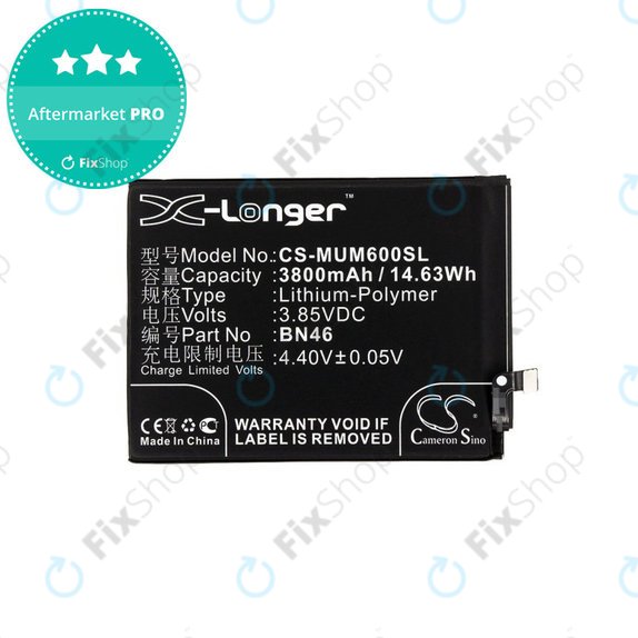 Battery for Xiaomi Redmi Note 8T, 3800mAh, Li-Pol, 3.85 V, BN46, HQ