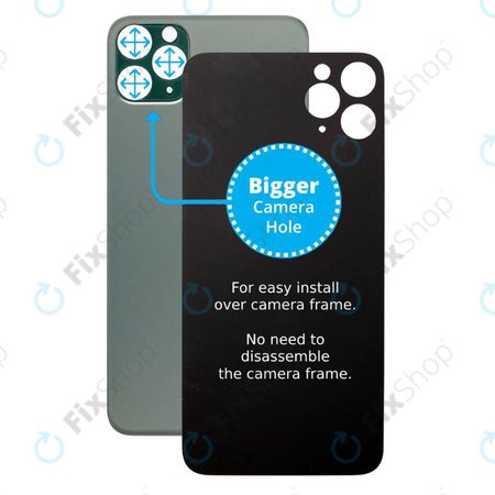Apple iPhone 11 Pro Max - Rear Housing Glass with Bigger Camera Hole (Green)