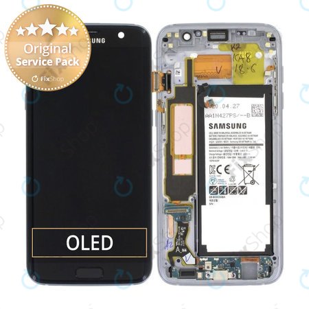 Samsung Galaxy S7 Edge G935F - LCD Display + Touch Screen + Frame + Battery (Black) - GH82-13359A Genuine Service Pack
