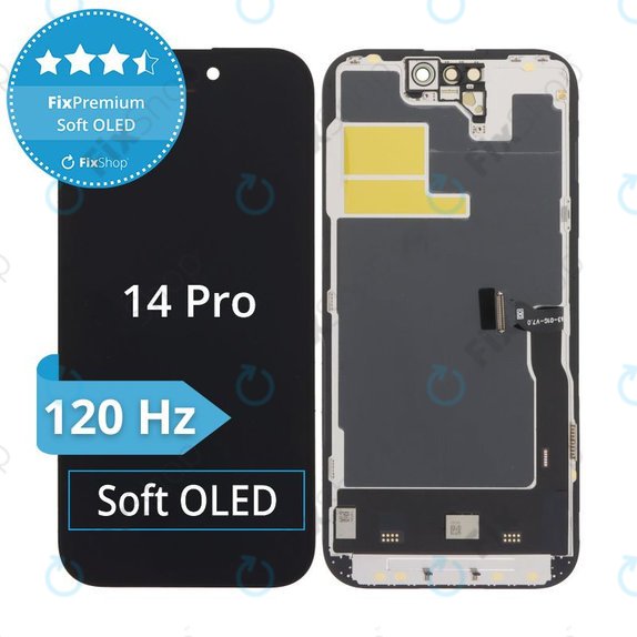 Display Soft OLED 120Hz for iPhone 14 Pro, Touch Screen with Frame, FixPremium