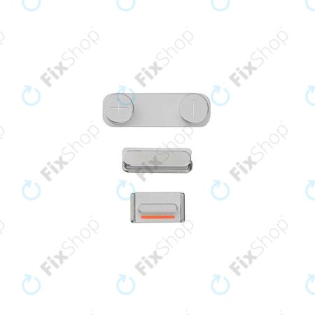 Apple iPhone 5S - Side Buttons Set - Power + Volume + Mute (Silver)