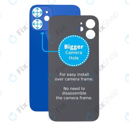 Apple iPhone 12 Mini - Rear Housing Glass with Bigger Camera Hole (Blue)