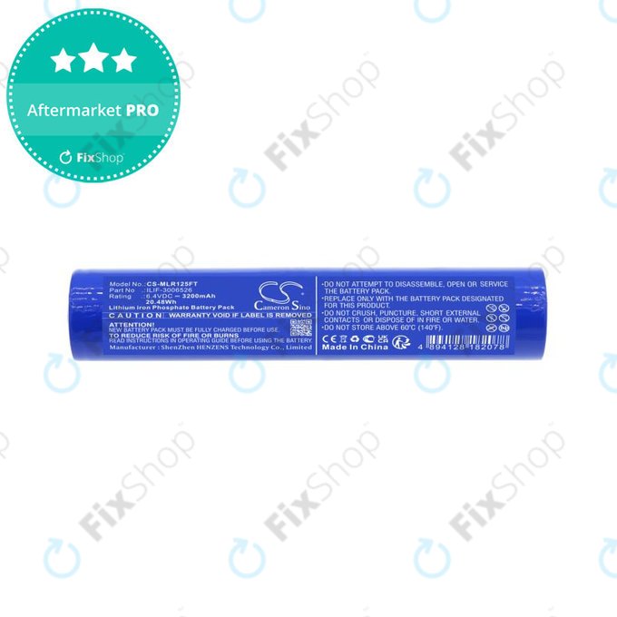 Battery for Maglite ML125, ML150LR, ML150LRX, 3200mAh, LiFePO4, 6.4V, ILIF-3006526, HQ