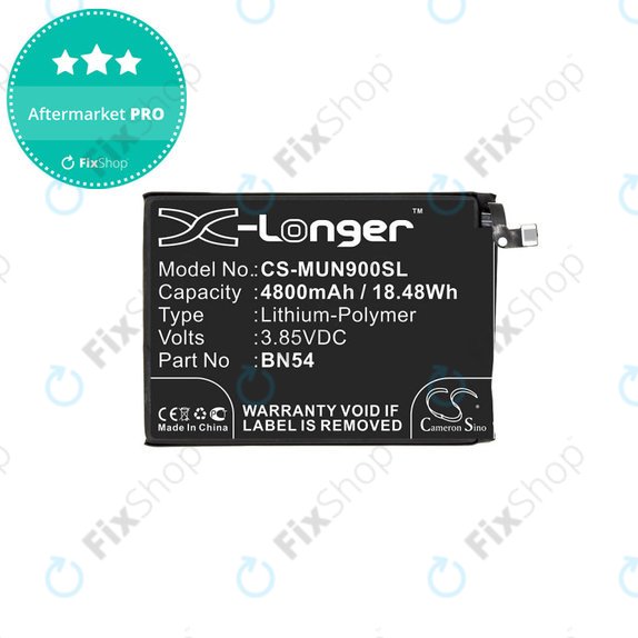 Battery for Xiaomi Redmi 9 M2004J19G, 4800mAh, Li-Pol, 3.85 V, BN54, HQ