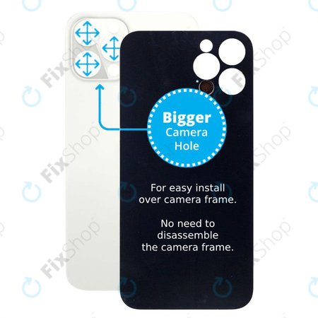 Apple iPhone 12 Pro Max - Rear Housing Glass with Bigger Camera Hole (Silver)