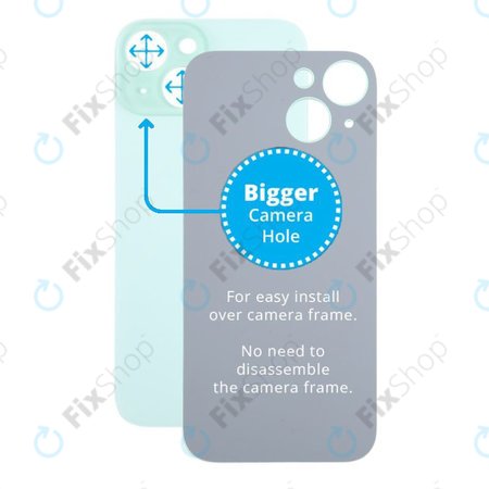 Apple iPhone 15 - Rear Housing Glass with Bigger Camera Hole (Green)
