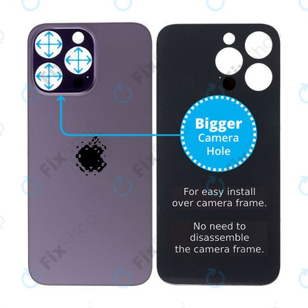 Apple iPhone 14 Pro Max - Rear Housing Glass with Bigger Camera Hole (Deep Purple)