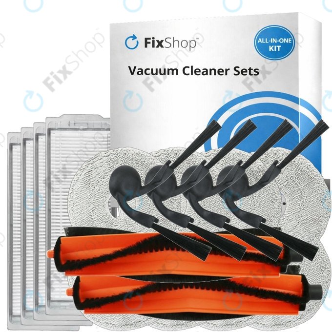 Replacement set for Xiaomi Robot Vacuum S40 Pro (2x Main brush, 4x Filter, 4x Side brush, 8x Mop cloth)