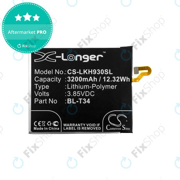 Battery for LG H930, V30, V35, 3200mAh, Li-Pol, 3.85V, BL-T34, HQ