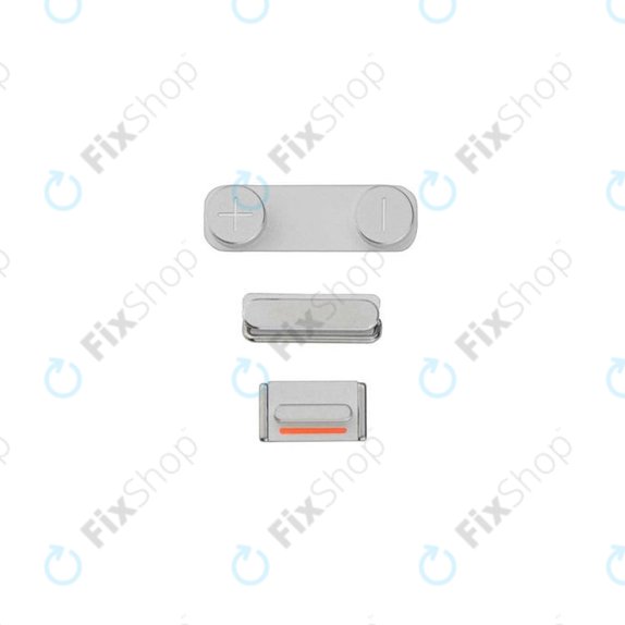 Apple iPhone 5S - Side Buttons Set - Power + Volume + Mute (Silver)