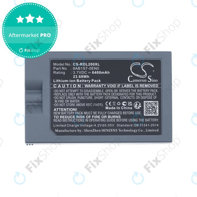 Battery for Ring Video Doorbell 2, 3, 4, 6400mAh, Li-Ion, 3.7V, 8AB1S7-0EN0, HQ