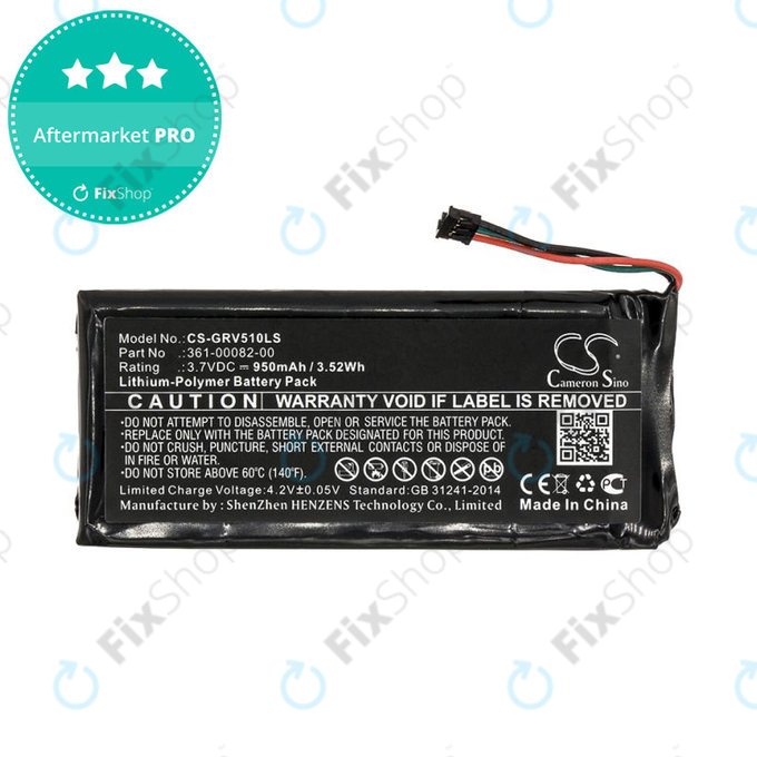 Battery for Garmin Varia TL, RTL510, Varia RTL501, 950mAh, Li-Pol, 3.7V, 361-00082-00, HQ