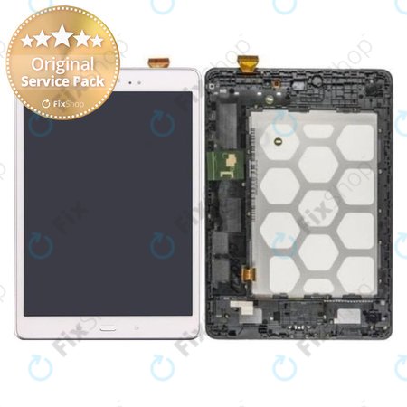 Samsung Galaxy Tab A 9.7 T555 - LCD Display + Touch Screen + Frame (White) - GH97-17424C Genuine Service Pack