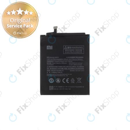 Xiaomi Redmi Note 5A, Redmi S2 (Redmi Y2) - Battery BN31 3080mAh - 46BN31G05014 Genuine Service Pack