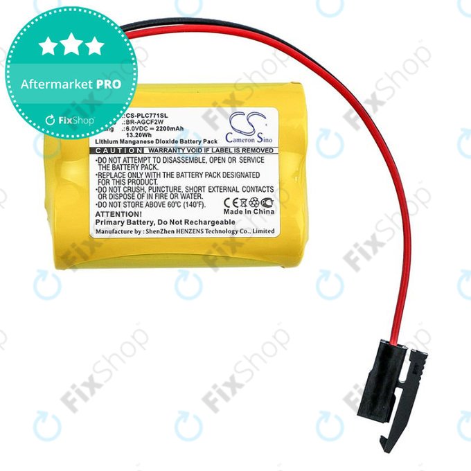 Battery for GE A06b-6093-K001, 2200mAh, Li-MnO2, 6V, BR-AGCF2W, HQ