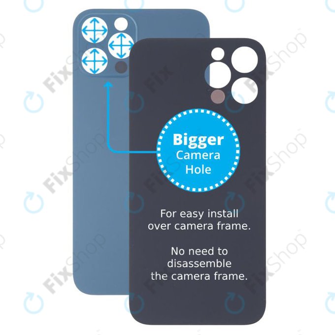 Apple iPhone 13 Pro Max - Rear Housing Glass with Bigger Camera Hole (Blue)