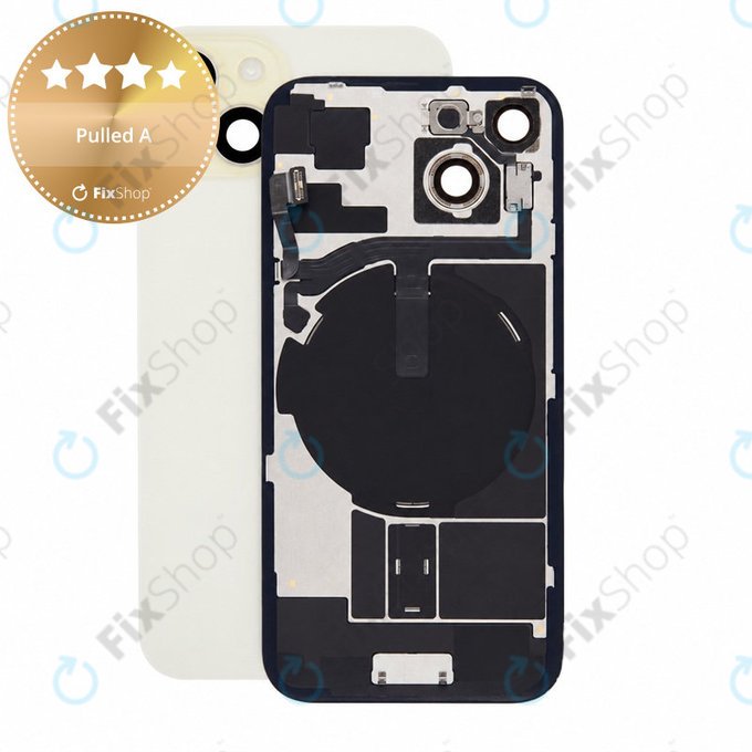 Rear Housing Glass for iPhone 15, Yellow, Pulled A