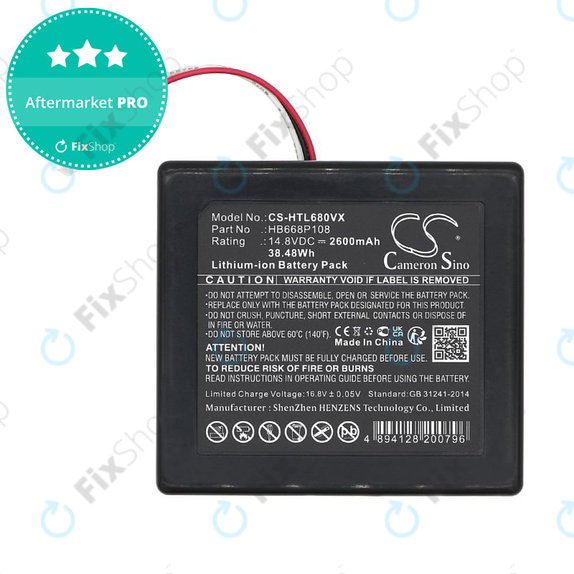 Battery for Hobot Legee 668, Legee 669, 2600mAh, Li-Ion, 14.8V, HB668P108, HQ
