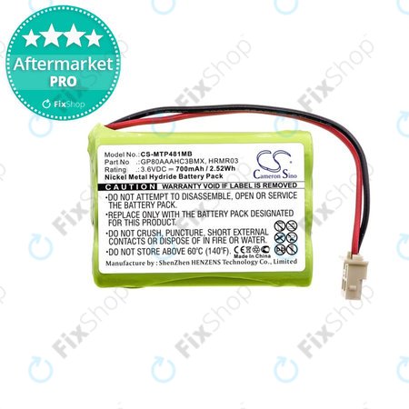 Motorola MBP481, MBP482, MBP483 - Battery GP80AAAHC3BMX, GP80AAAHC3BMXZ, HRMR03 700mAh HQ